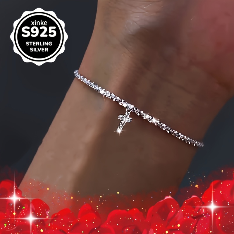925 Silver Cross Pendant Set with Cubic Zirconia